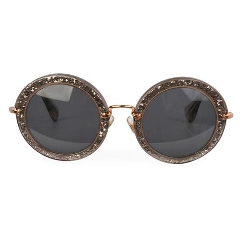 miu miu round sunglasses glitter|miu regard gläser.